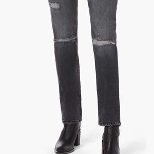 Favorite Daughter The Jordie Distressed Super High Waist Straight-Leg Jeans